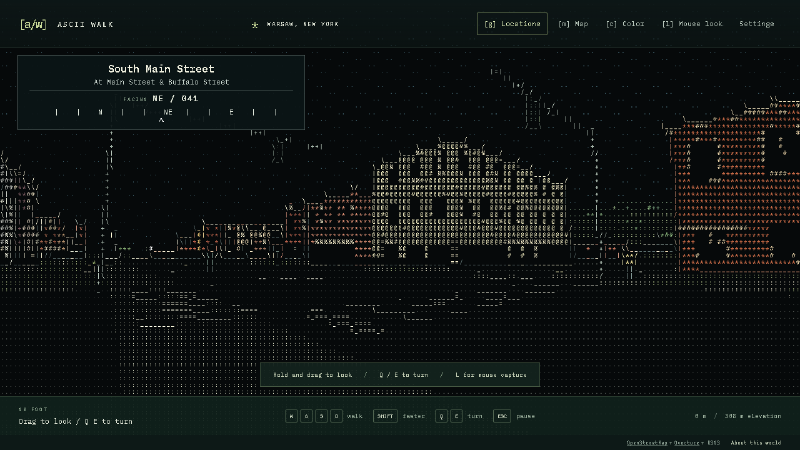 Featured image of post ASCII Walk: Turning Warsaw, New York into a World of Characters